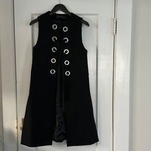 Black Zara long vest with rivets